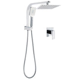 Darrahopens Furniture > Bathroom > Shower Heads & Screens WELS Chrome Square Dual Rain Shower 8" Head 3 Mode Handheld Diverter Wall Arm Mixer Set