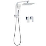 Darrahopens Furniture > Bathroom > Shower Heads & Screens WELS Chrome Square Dual Rain Shower 8" Head 3 Mode Handheld Diverter Wall Arm Twin Taps Set