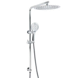 WELS Double Round Shower Head Handheld Sliding Rail Arm Chrome 12" Rainfall Set | darrahopens.com.au Premium AU Stock