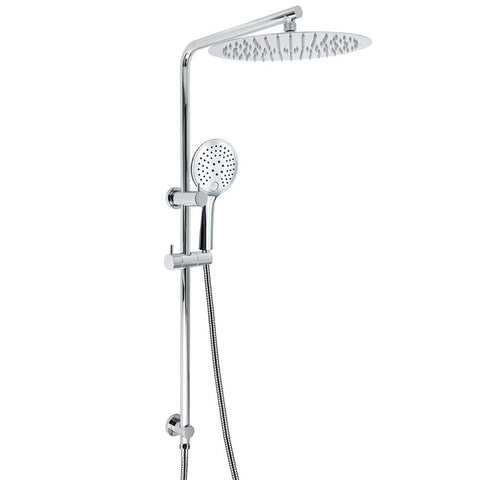 WELS Double Round Shower Head Handheld Sliding Rail Arm Chrome 12" Rainfall Set | darrahopens.com.au Premium AU Stock