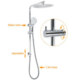 WELS Double Round Shower Head Handheld Sliding Rail Arm Chrome 12" Rainfall Twin Taps Set | darrahopens.com.au Premium AU Stock