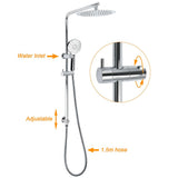 WELS Dual Shower Set 10" Rainfall Head 3 Modes Handheld Rose Silde Rail Chrome Round Taps | darrahopens.com.au Premium AU Stock