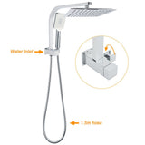 Darrahopens Furniture > Bathroom > Shower Heads & Screens WELS Dual Square Shower Head 3 Mode Handheld Diverter Wall Arm 10" Rain Set