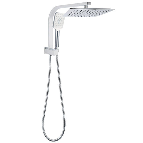Darrahopens Furniture > Bathroom > Shower Heads & Screens WELS Dual Square Shower Head 3 Mode Handheld Diverter Wall Arm 10" Rain Set