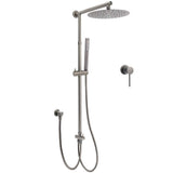 Darrahopens Furniture > Bathroom > Shower Heads & Screens WELS Gun Metal 2in1 Round Shower Set 10" Rain Head Metal Handheld Sliding Rail Small Face Mixer