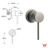 Darrahopens Furniture > Bathroom > Shower Heads & Screens WELS Gun Metal 2in1 Round Shower Set 10" Rain Head Metal Handheld Sliding Rail Small Face Mixer