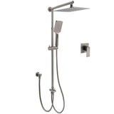 Darrahopens Furniture > Bathroom > Shower Heads & Screens WELS Gun Metal 2in1 Shower Set Square 12" Rain Head 3 Modes Handheld Silde Rail Hot Cold Mixer