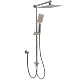 Darrahopens Furniture > Bathroom > Shower Heads & Screens WELS Gun Metal 2in1 Shower Set Square 12" Rainfall Head Handheld Adjustable Silde Rail Combo