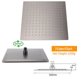 Darrahopens Furniture > Bathroom > Shower Heads & Screens WELS Gun Metal 2in1 Shower Set Square 12" Rainfall Head Handheld Adjustable Silde Rail Combo
