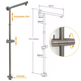 Darrahopens Furniture > Bathroom > Shower Heads & Screens WELS Gun Metal Double Round Shower 10" Rain Head Metal Handheld Sliding Rail Mixer Valve Set