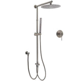 Darrahopens Furniture > Bathroom > Shower Heads & Screens WELS Gun Metal Double Round Shower 10" Rain Head Metal Handheld Sliding Rail Mixer Valve Set