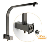 Darrahopens Furniture > Bathroom > Shower Heads & Screens WELS Gun Metal Double Square Shower Head Set 10" Rain Handheld Sliding Rail Diverter Wall Mixer