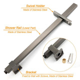 WELS Gun Metal Double Square Shower Head Set 12" Rain Handheld Sliding Rail 2 Way Switch | darrahopens.com.au Premium AU Stock