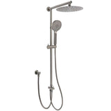 WELS Gun Metal Dual Round Shower 10" Rain Head 3 Mode Handheld Sliding Rail Diverter Set | darrahopens.com.au Premium AU Stock