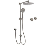 WELS Gun Metal Dual Round Shower Head 10" Rain Head 3 Mode Handheld Sliding Rail Diverter Set | darrahopens.com.au Premium AU Stock