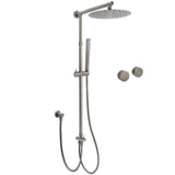 Darrahopens Furniture > Bathroom > Shower Heads & Screens WELS Gun Metal Dual Round Shower Head 10" Rain Head Stainless Steel Handheld Sliding Rail Diverter Set