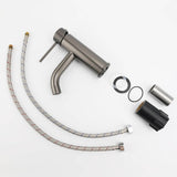 Darrahopens Furniture > Bathroom > Shower Heads & Screens WELS Gun Metal Grey Kitchen Laundry Round Basin Mixer Vanity Sink Faucet Tap Set