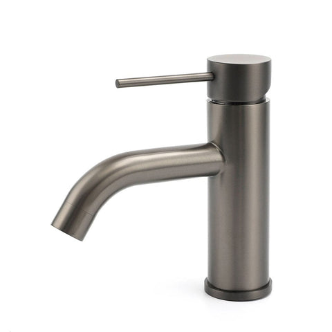 Darrahopens Furniture > Bathroom > Shower Heads & Screens WELS Gun Metal Grey Kitchen Laundry Round Basin Mixer Vanity Sink Faucet Tap Set