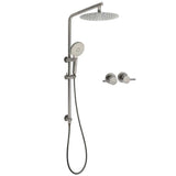 Darrahopens Furniture > Bathroom > Shower Heads & Screens WELS Gun Metal Round 10" 2in1 Shower Head 3 Modes Handheld Slide Rail Arm Twin Taps