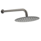 WELS Gun Metal Round 10" Rain Shower Head 400mm Straight Wall Mounted Arm Bath Set | darrahopens.com.au Premium AU Stock