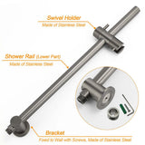 Darrahopens Furniture > Bathroom > Shower Heads & Screens WELS Gun Metal Round 10" Twin Shower Head 3 Modes Handheld Slide Rail Arm Diverter Mixer Set