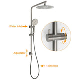 Darrahopens Furniture > Bathroom > Shower Heads & Screens WELS Gun Metal Round 10" Twin Shower Head 3 Modes Handheld Slide Rail Hot Cold Taps Set
