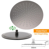 WELS Gun Metal Round 12" Rain Shower Head 400mm Straight Wall Mounted Arm Bath Set | darrahopens.com.au Premium AU Stock
