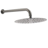 WELS Gun Metal Round 12" Rain Shower Head 400mm Straight Wall Mounted Arm Bath Set | darrahopens.com.au Premium AU Stock