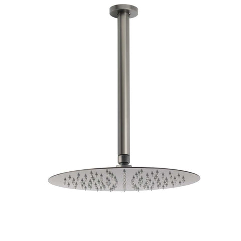 WELS Gun Metal Round 12" SUS Rainfall Shower Head 300mm Ceiling Dropper Arm Set | darrahopens.com.au Premium AU Stock