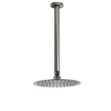 WELS Gun Metal Round 8" SUS Rainfall Shower Head 300mm Ceiling Dropper Arm Set | darrahopens.com.au Premium AU Stock
