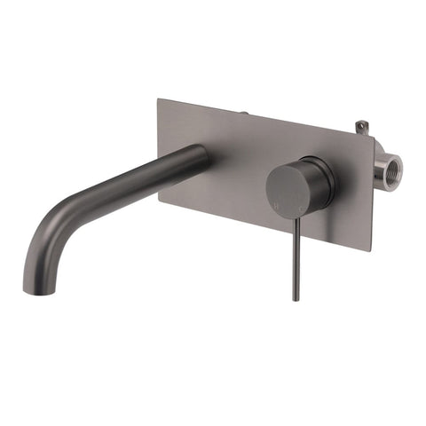 WELS Gun Metal Round Wall Basin Mixer Vanity Sink Tap Hot Cold Faucet Spout | darrahopens.com.au Premium AU Stock