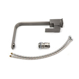 Darrahopens Furniture > Bathroom > Shower Heads & Screens WELS Gun Metal Square Gooseneck Swivel Laundry Kitchen Mixer Faucet Sink Tap Set