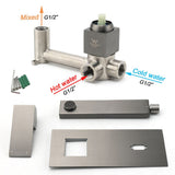 Darrahopens Furniture > Bathroom > Shower Heads & Screens WELS Gun Metal Square Wall Mount Basin Mixer Laundry Vanity Tap Spout Faucet Set