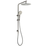 Darrahopens Furniture > Bathroom > Shower Heads & Screens WELS Gunmetal Round 10" Twin Shower Head 3 Modes Handheld Slide Rail Diverter Arm