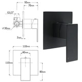 Darrahopens Furniture > Bathroom > Shower Heads & Screens WELS Matt Black 10" Rain Shower Head 3 Mode Handheld Gooseneck Arm Diverter 2in1 Set Mixer