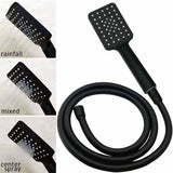 Darrahopens Furniture > Bathroom > Shower Heads & Screens WELS Matt Black 10" Rain Shower Head 3 Mode Handheld Gooseneck Arm Diverter 2in1 Set Mixer