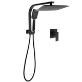 Darrahopens Furniture > Bathroom > Shower Heads & Screens WELS Matt Black 10" Rain Shower Head 3 Mode Handheld Gooseneck Arm Diverter 2in1 Set Mixer