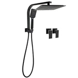 Darrahopens Furniture > Bathroom > Shower Heads & Screens WELS Matt Black 10" Rain Shower Head 3 Mode Handheld Gooseneck Arm Diverter 2in1 Set Taps