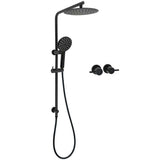 Darrahopens Furniture > Bathroom > Shower Heads & Screens WELS Matt Black 10" Shower Rain Head Handheld Silde Wall Arm Rail Dual Set Twin Taps