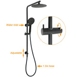 Darrahopens Furniture > Bathroom > Shower Heads & Screens WELS Matt Black 2in1 Round 9" Rainfall Shower Head & 3 Modes Handheld Silde Rail Taps Set