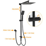 Darrahopens Furniture > Bathroom > Shower Heads & Screens WELS Matt Black 2in1 Set Square 10" Shower Rain Head Handheld Adjustable Silde Rail