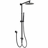 Darrahopens Furniture > Bathroom > Shower Heads & Screens WELS Matt Black 2in1 Shower 8" Round Head Set 1 Mode Handheld Rose Sliding Rail Elbow Inlet