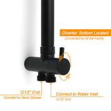 Darrahopens Furniture > Bathroom > Shower Heads & Screens WELS Matt Black 2in1 Shower 8" Round Head Set Sliding Rail Single Mode Handheld + Twin Taps