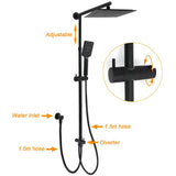 Darrahopens Furniture > Bathroom > Shower Heads & Screens WELS Matt Black 2in1 Square 10" Rain Shower Head 3 Mode Handheld Adjustable Rail Set
