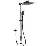 Darrahopens Furniture > Bathroom > Shower Heads & Screens WELS Matt Black 2in1 Square 10" Rain Shower Head 3 Mode Handheld Adjustable Rail Set