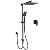 Darrahopens Furniture > Bathroom > Shower Heads & Screens WELS Matt Black 2in1 Square 10" Rain Shower Head 3 Mode Handheld Adjustable Rail Set + Mixer
