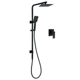 Darrahopens Furniture > Bathroom > Shower Heads & Screens WELS Matt Black 8" Rainfall Shower Head 3 Modes Handheld Wall Rail Arm 2in1 Mixer Set