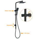 Darrahopens Furniture > Bathroom > Shower Heads & Screens WELS Matt Black 8" Rainfall Shower Head 3 Modes Handheld Wall Rail Arm 2in1 Set