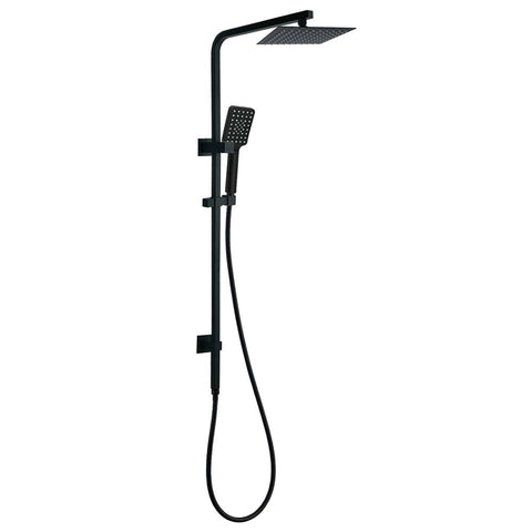 Darrahopens Furniture > Bathroom > Shower Heads & Screens WELS Matt Black 8" Rainfall Shower Head 3 Modes Handheld Wall Rail Arm 2in1 Set