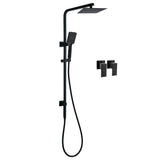 Darrahopens Furniture > Bathroom > Shower Heads & Screens WELS Matt Black 8" Rainfall Shower Head 3 Modes Handheld Wall Rail Arm 2in1 Taps Set